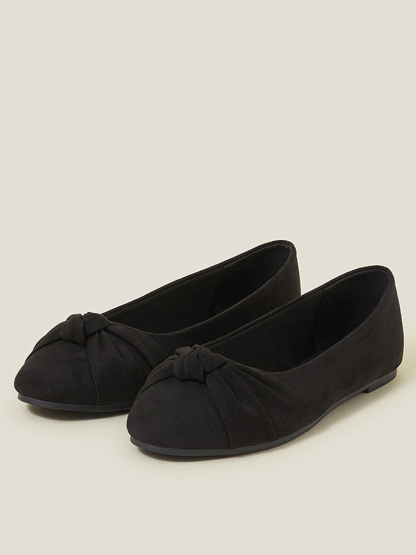  image of accessorize-suedette-knot-ballerina-flats