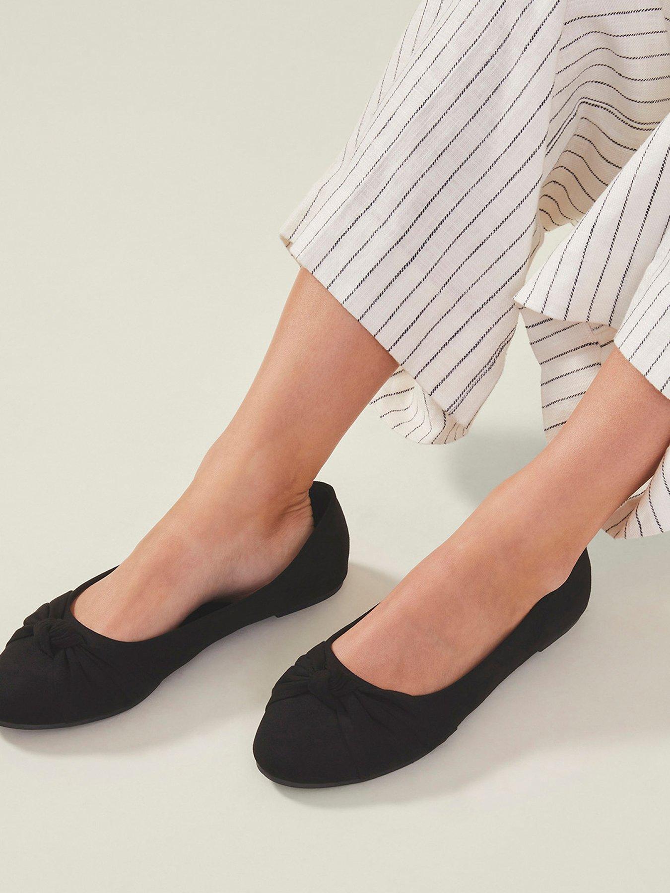  image of accessorize-suedette-knot-ballerina-flats