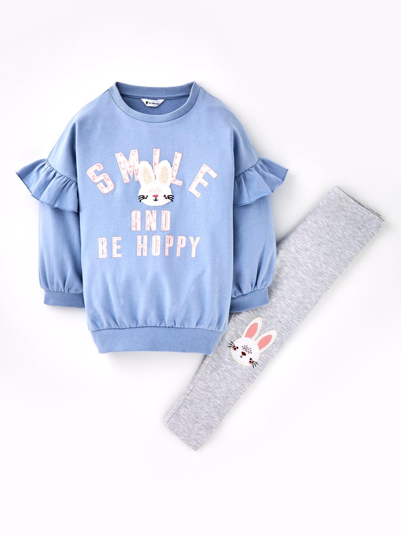  image of mini-v-by-very-girls-bunny-smile-frill-shoulder-sweatshirt-and-legging-se-multi