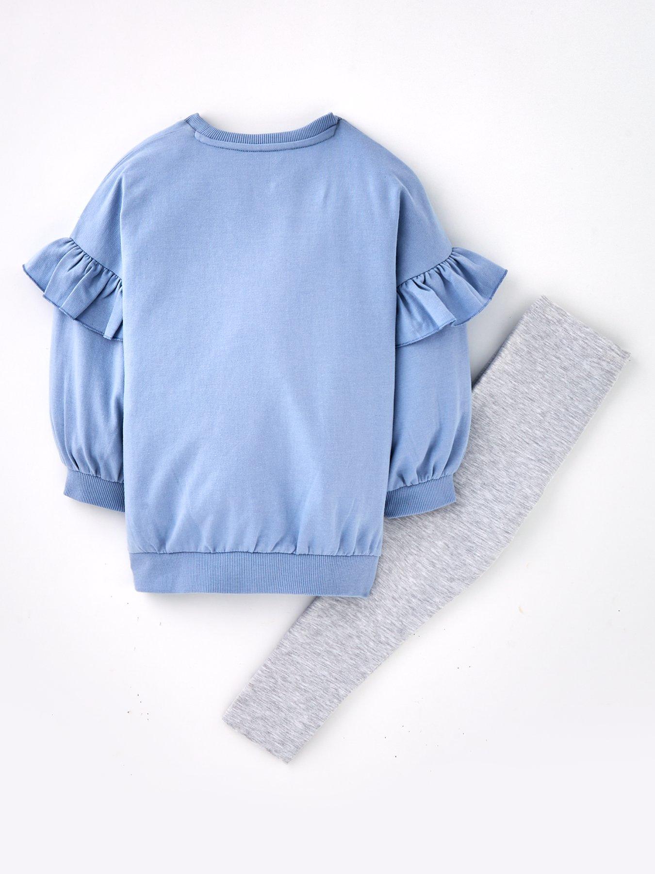  image of mini-v-by-very-girls-bunny-smile-frill-shoulder-sweatshirt-and-legging-se-multi