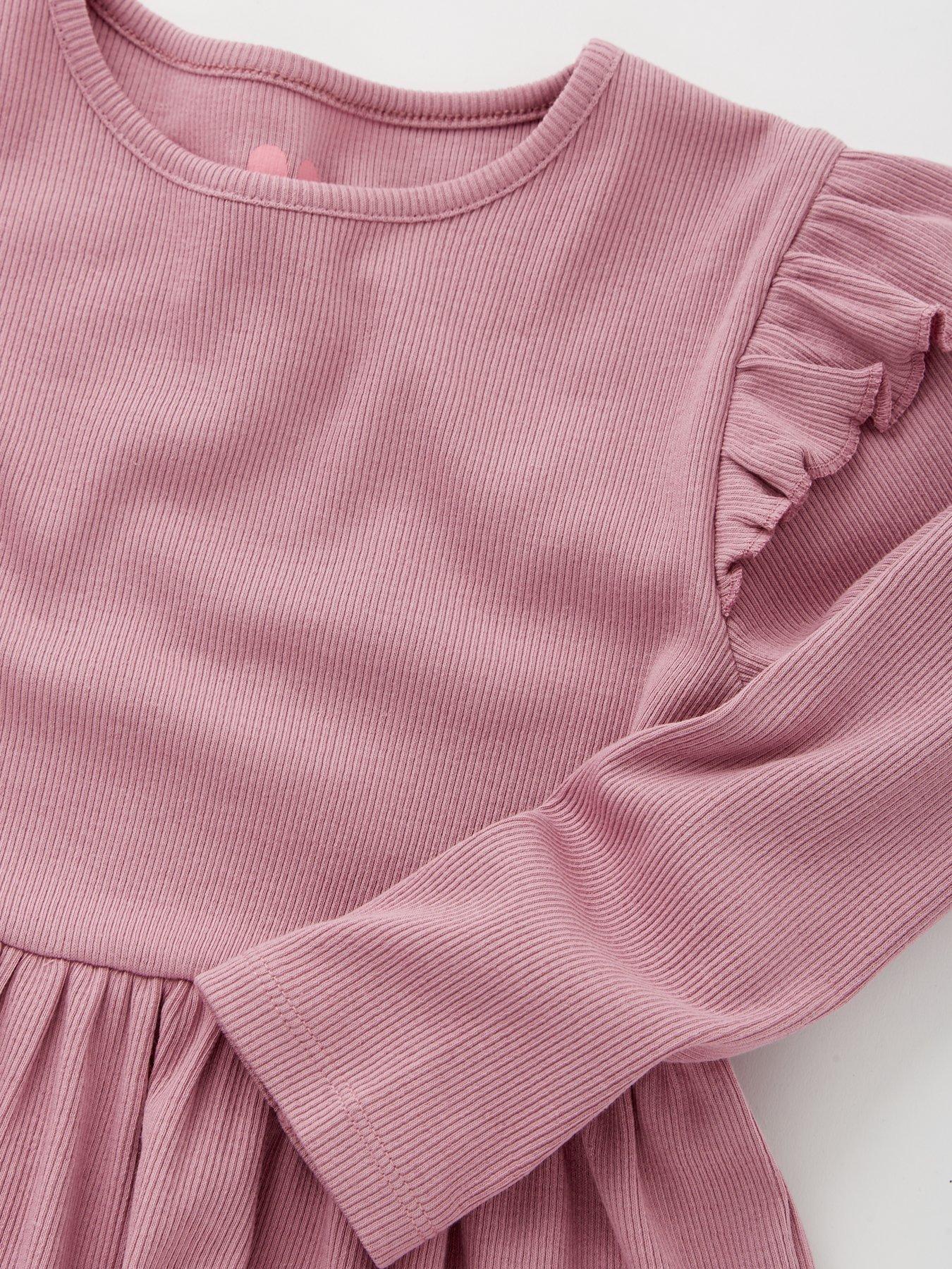  image of mini-v-by-very-girls-rib-top-and-legging-set-pink