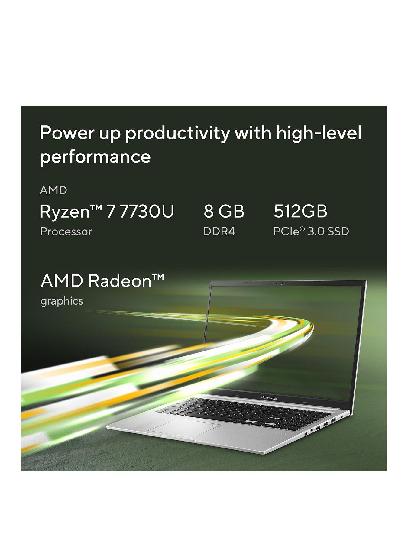 Image 3 of 7 of Asus Vivobook 15 Laptop - 15.6in FHD,&nbsp;AMD Ryzen 7,&nbsp;16GB RAM, 512GB SSD - Silver
