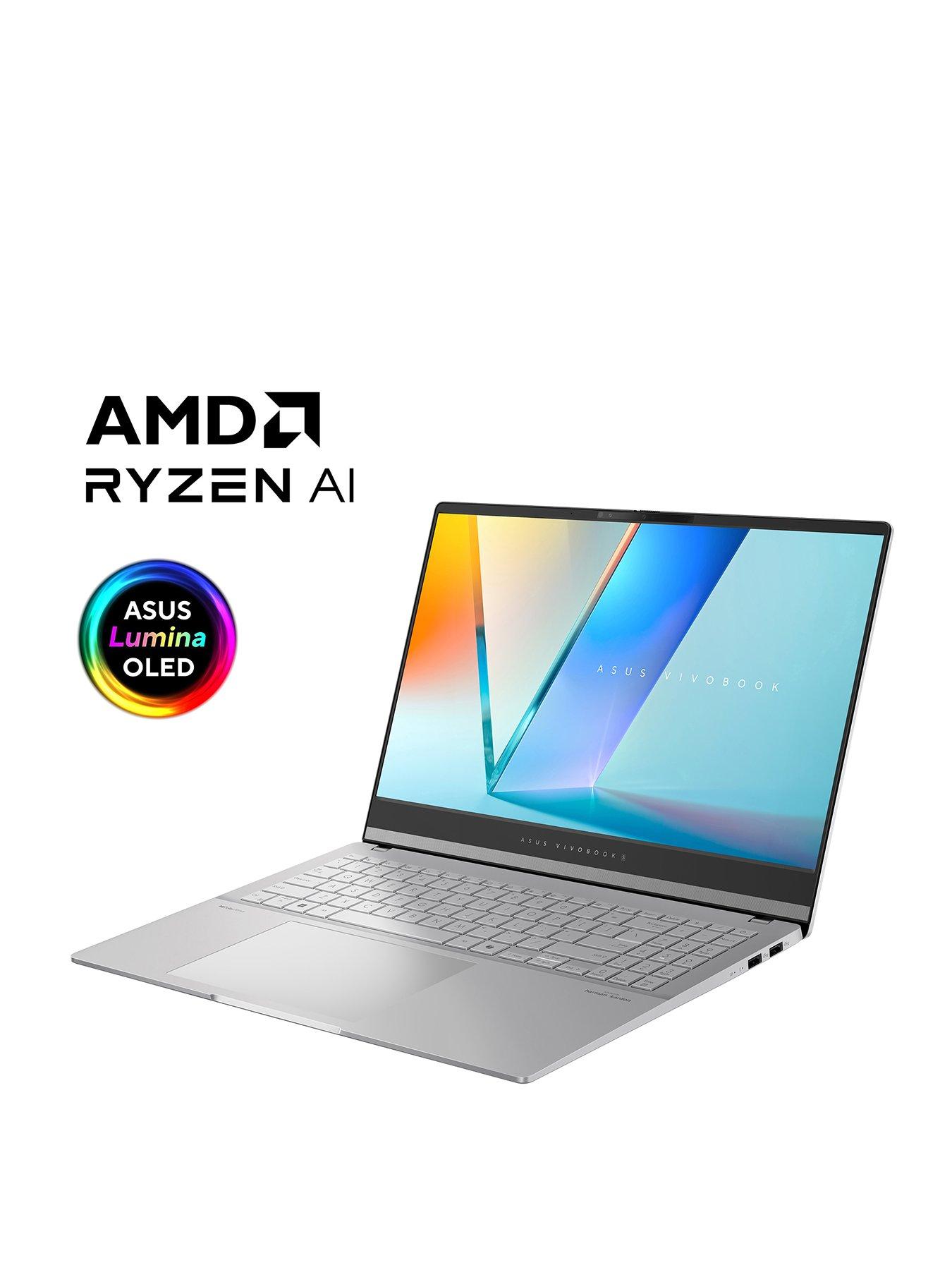Image 2 of 7 of Asus Vivobook S 15 Laptop - Copilot+ PC - 15.6in 3K OLED - AMD Ryzen AI 9 - 32GB RAM - 1TB SSD - Silver