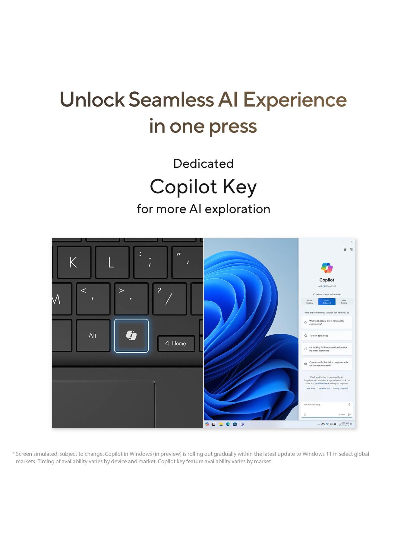 Image 6 of 7 of Asus Vivobook S 15 Laptop - Copilot+ PC - 15.6in 3K OLED - AMD Ryzen AI 9 - 32GB RAM - 1TB SSD - Silver