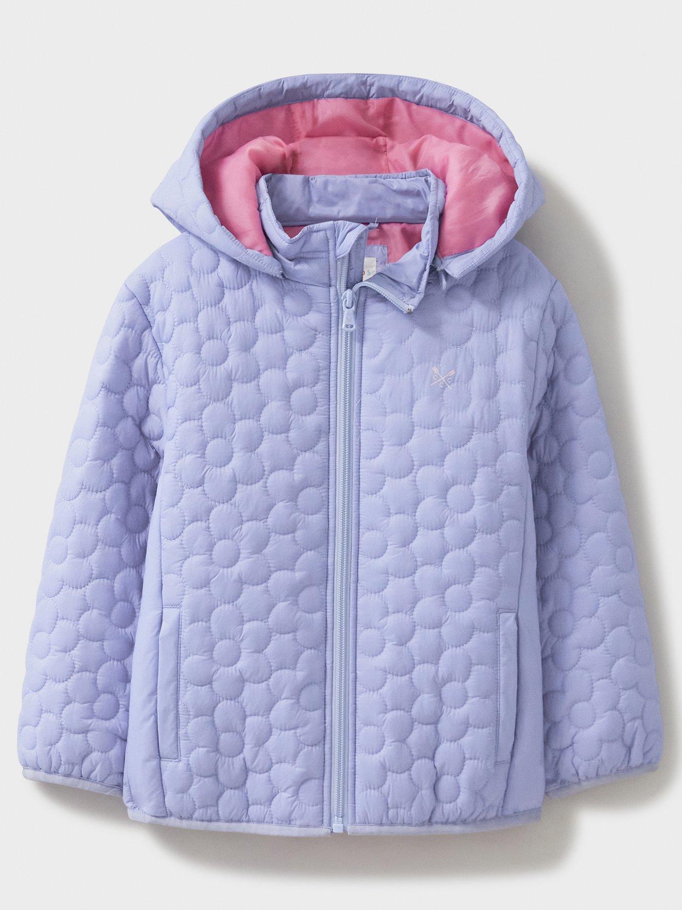 Crew Clothing Girls Lightweight Flower Quilted Jacket Blue littlewoods