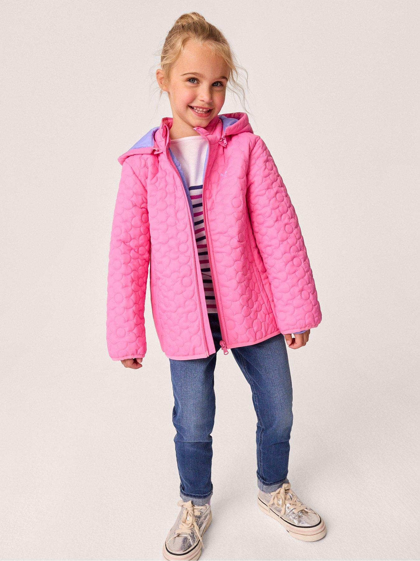 undefined Girls Lightweight Flower Quilted Jacket - Pink