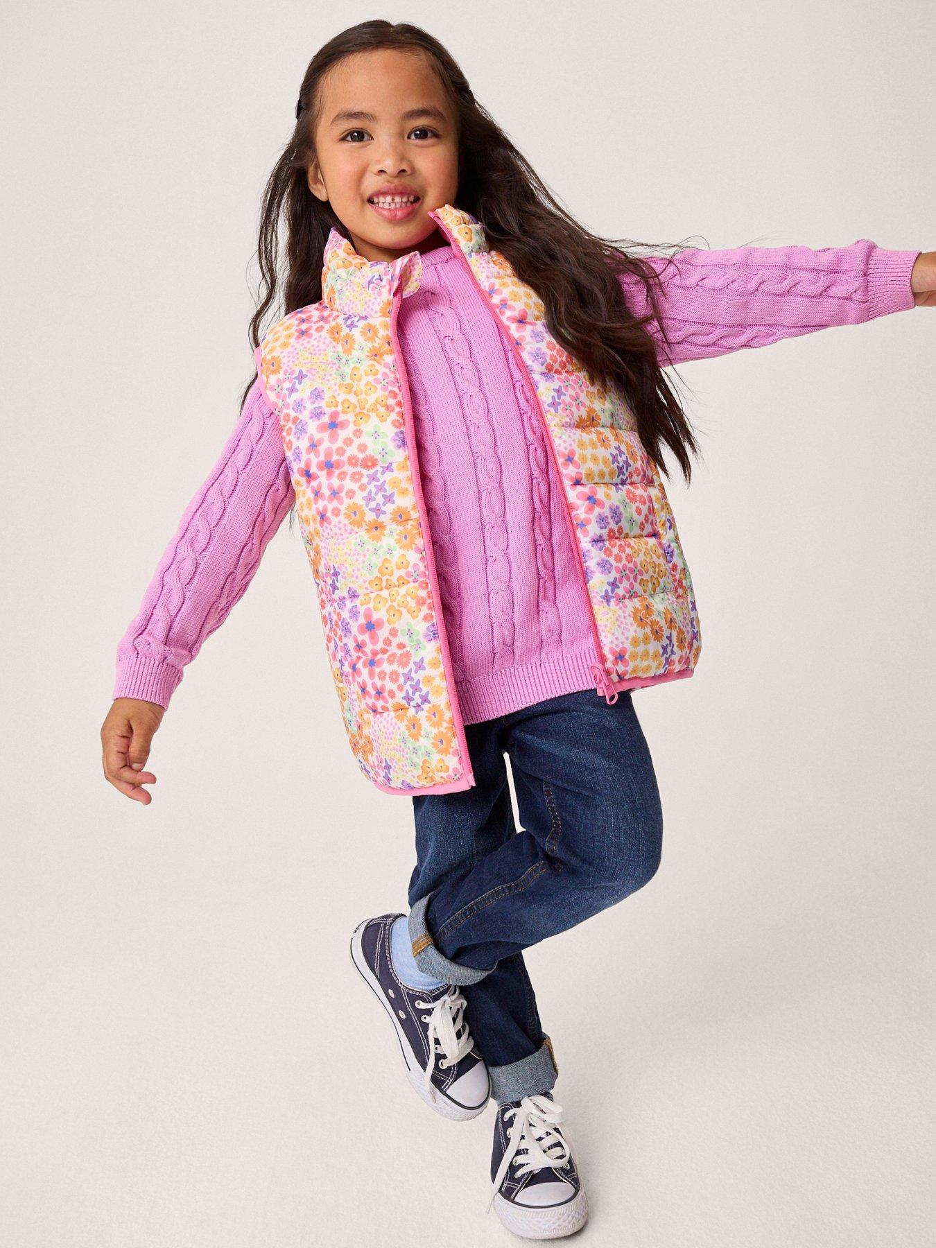  image of crew-clothing-girls-heritage-cablenbspcrew-neck-jumper-pink