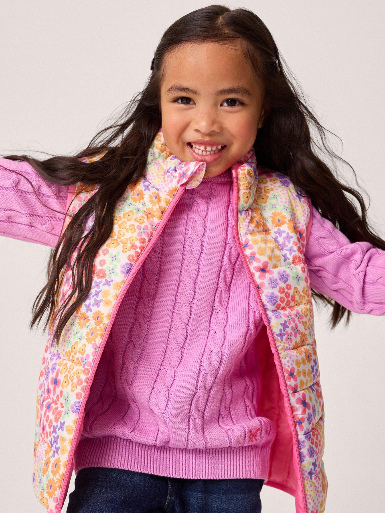  image of crew-clothing-girls-heritage-cablenbspcrew-neck-jumper-pink