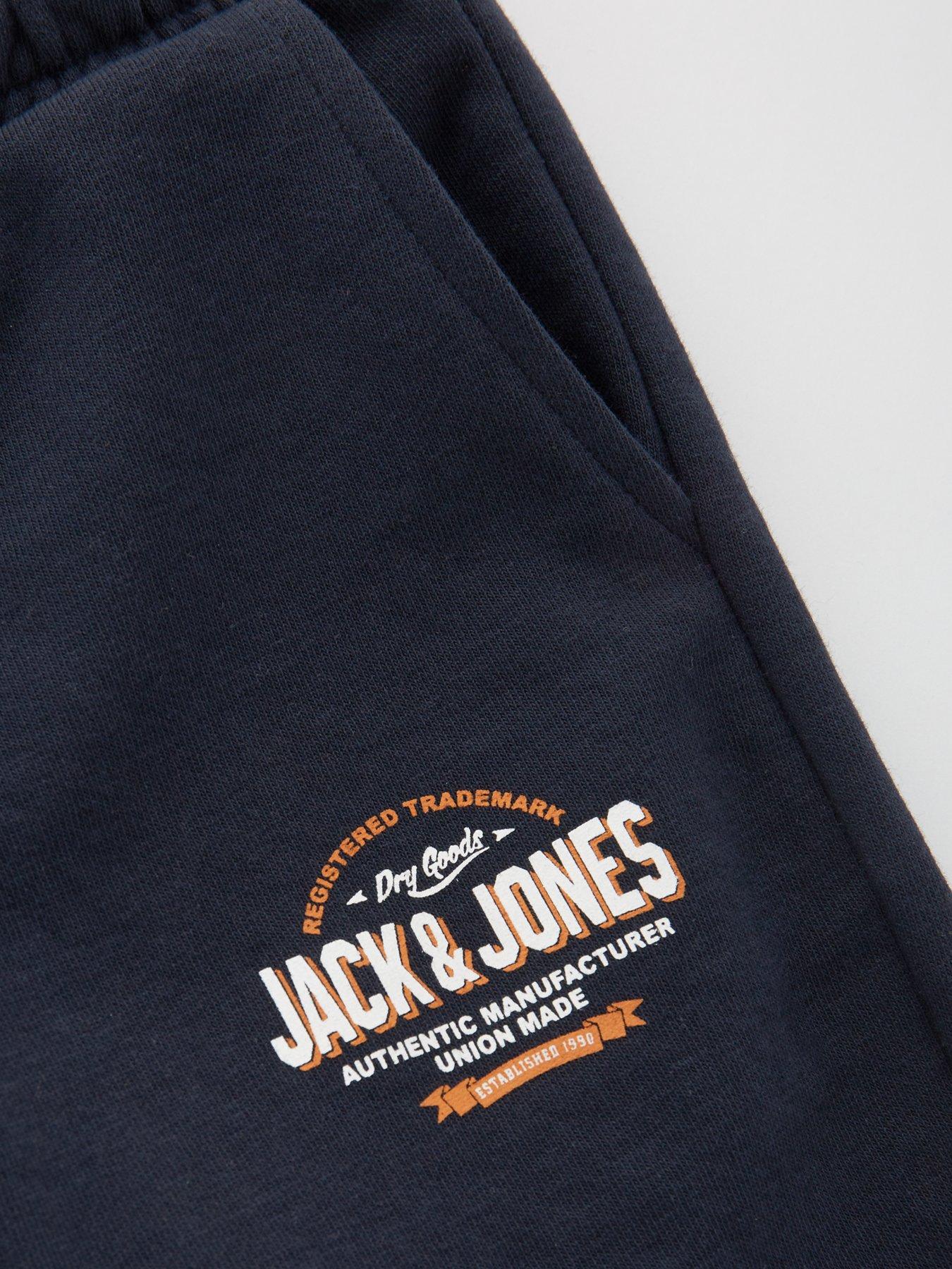  image of jack-jones-mini-younger-boys-logo-sweat-shorts-blazer-navy