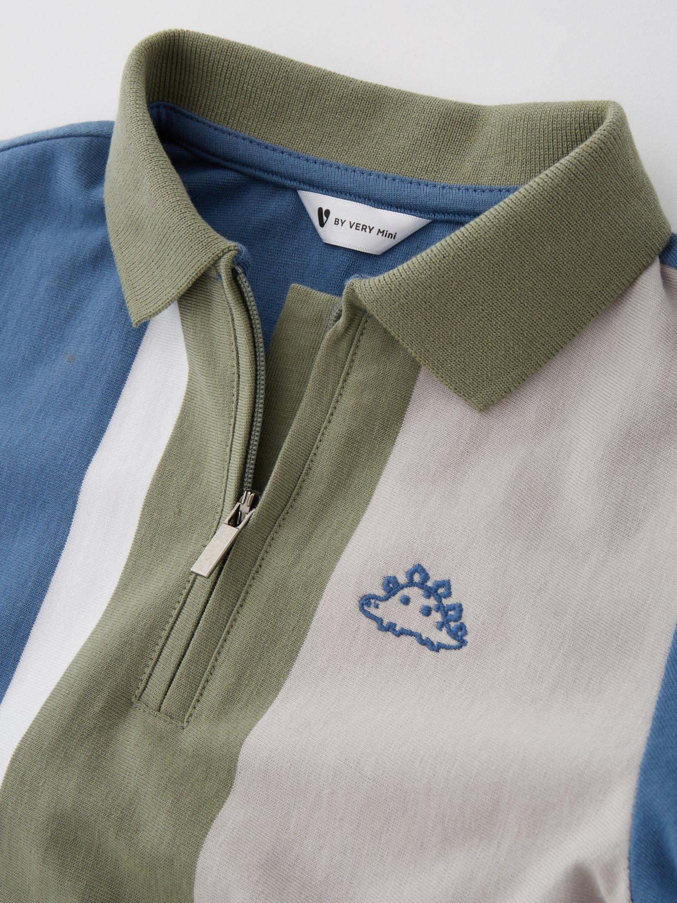  image of mini-v-by-very-boys-stripe-dinosaur-polo-top-multi