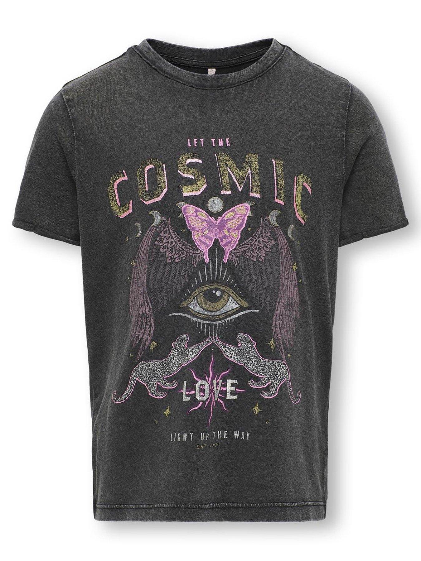 undefined Girls Cosmic Short Sleeve T-Shirt - Black