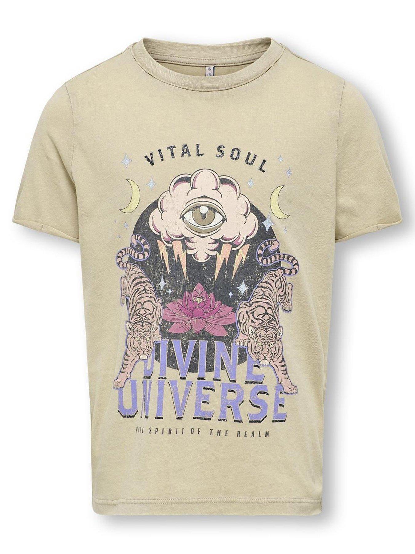 undefined Girls Universe Short Sleeve T-Shirt - Cream