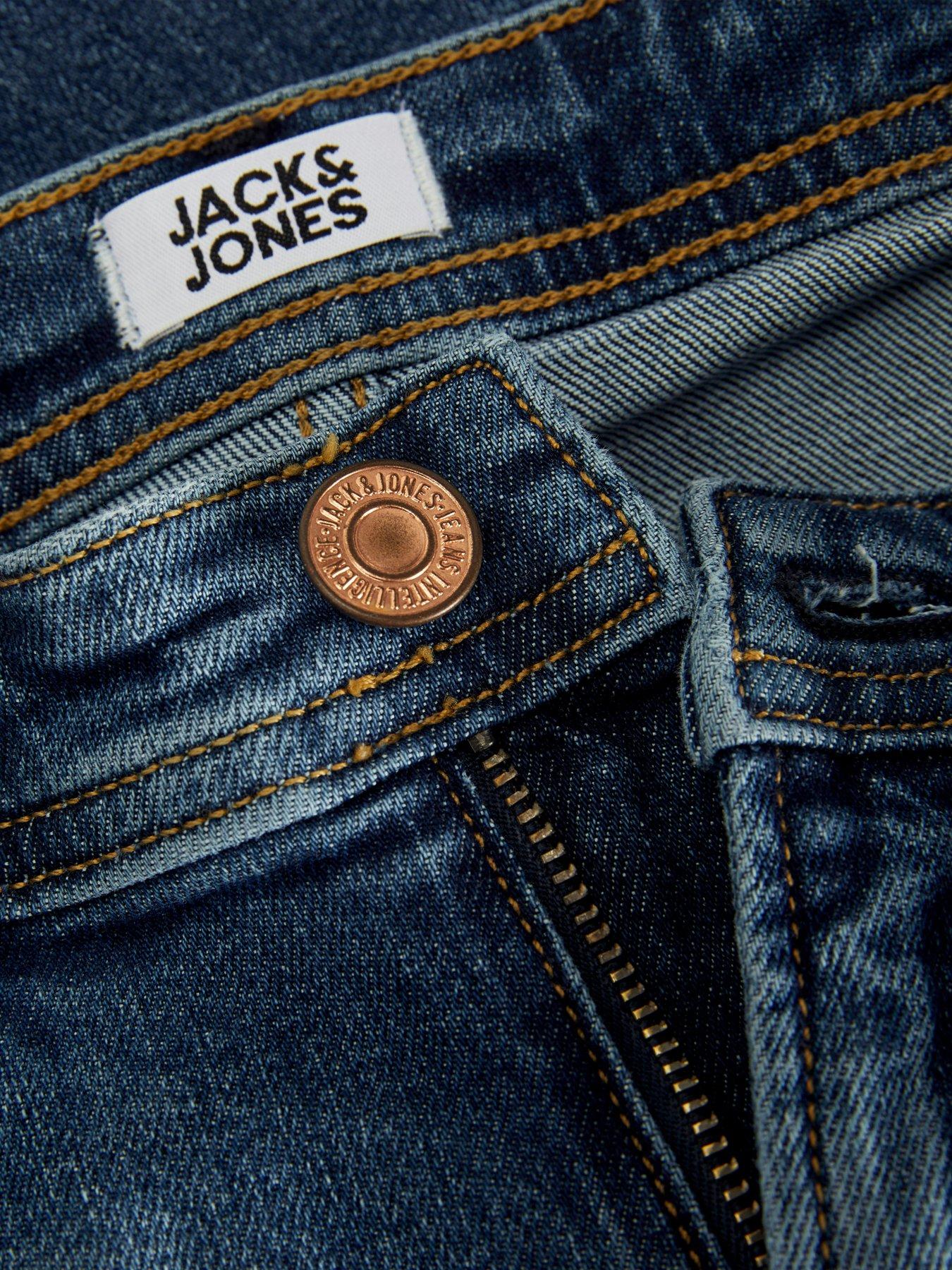  image of jack-jones-junior-boys-rick-original-denim-shorts-dark-blue