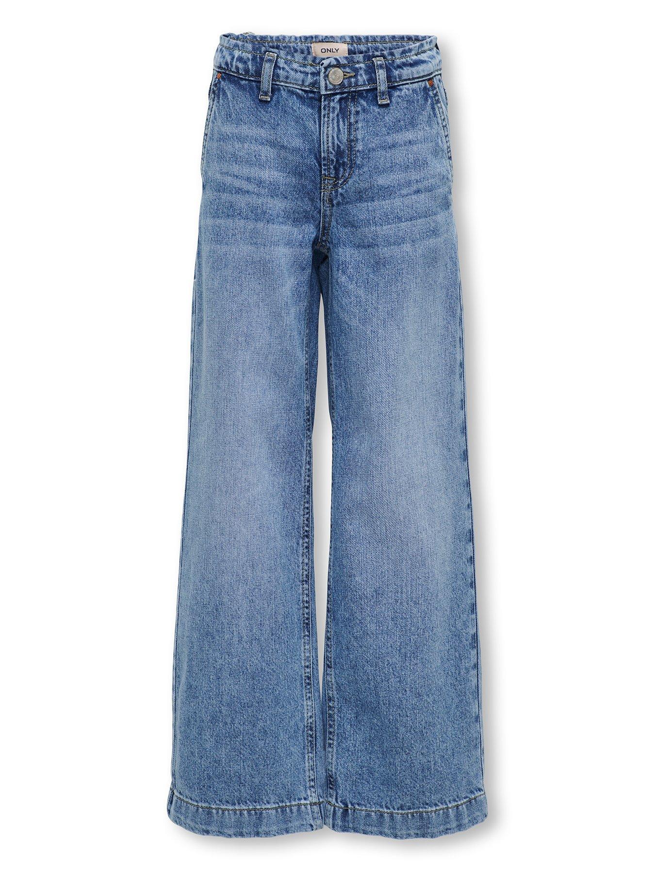  image of only-kids-girls-comet-wide-leg-jeans-denim