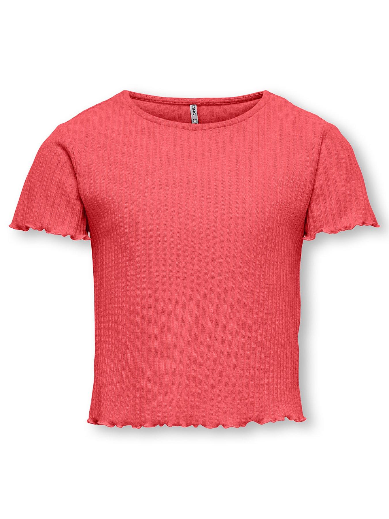 only-kids-girls-nella-ribbed-t-shirt-bright-red