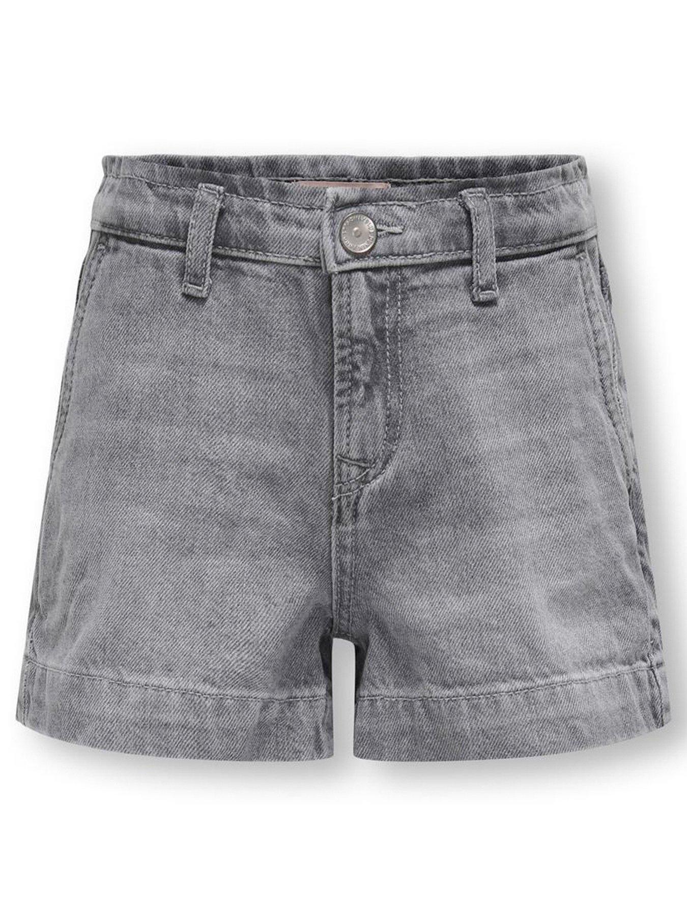 Only Kids Girls Comet Wide Leg Denim Shorts - Medium Grey Denim