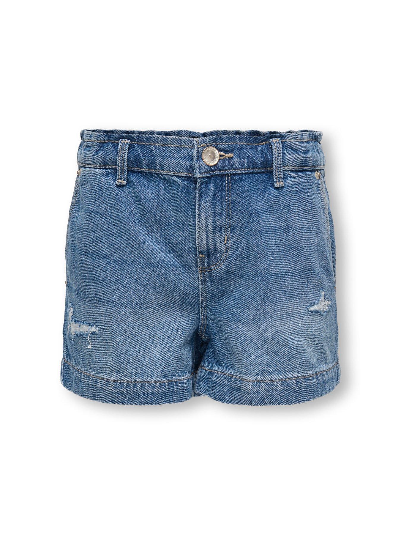  image of only-kids-girls-comet-wide-leg-denim-shorts