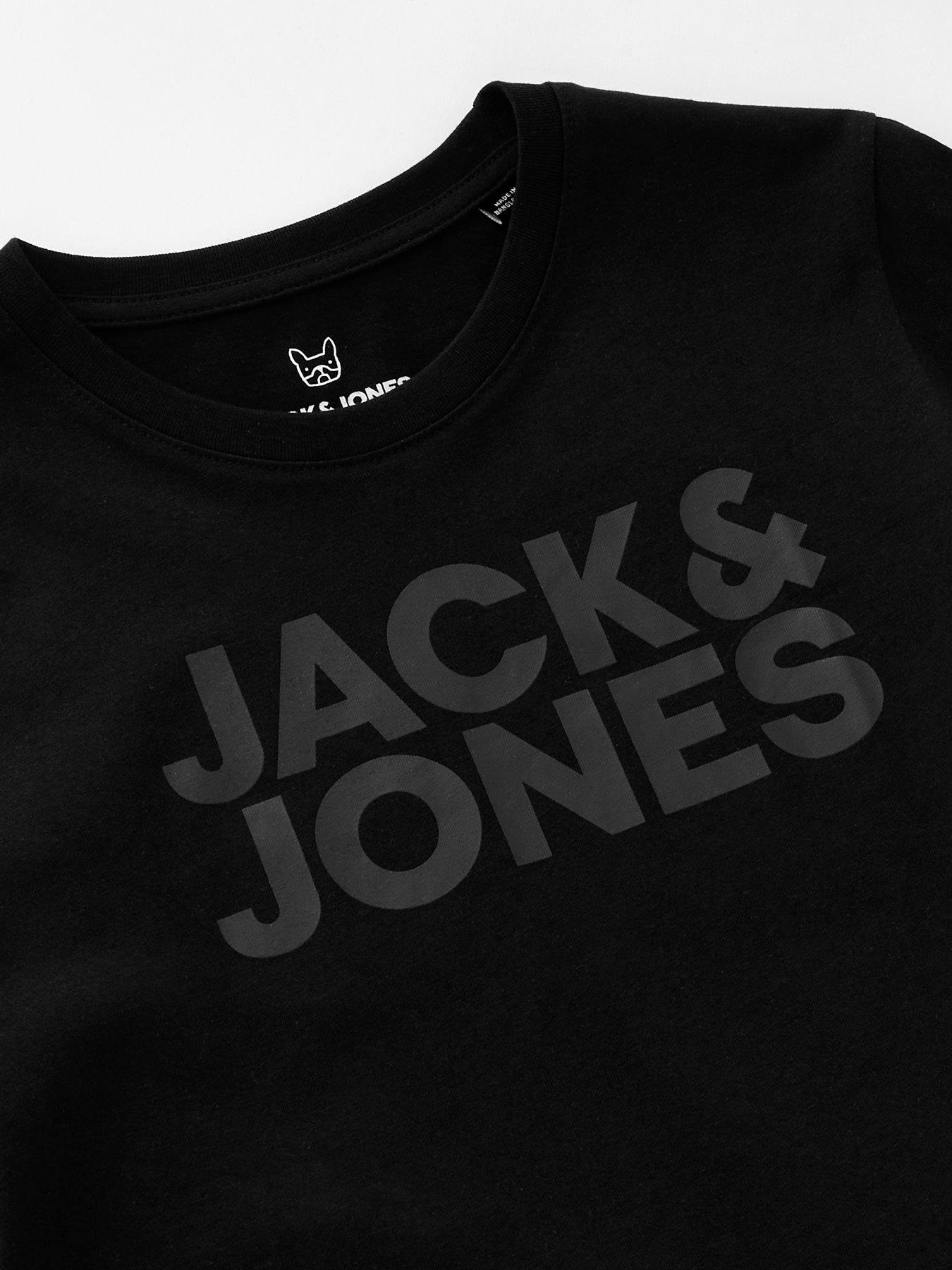  image of jack-jones-junior-boys-corp-logo-short-sleeve-t-shirt-black