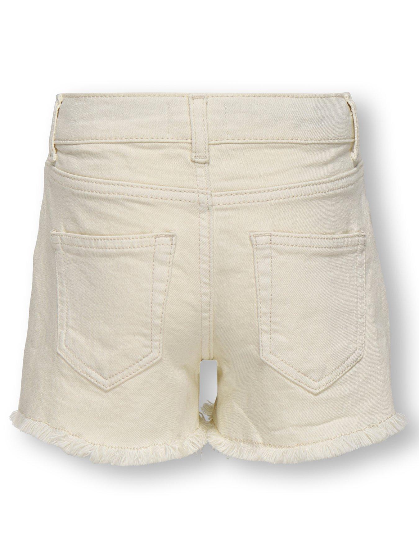  image of only-kids-girls-robyn-vintage-denim-shorts-ecru