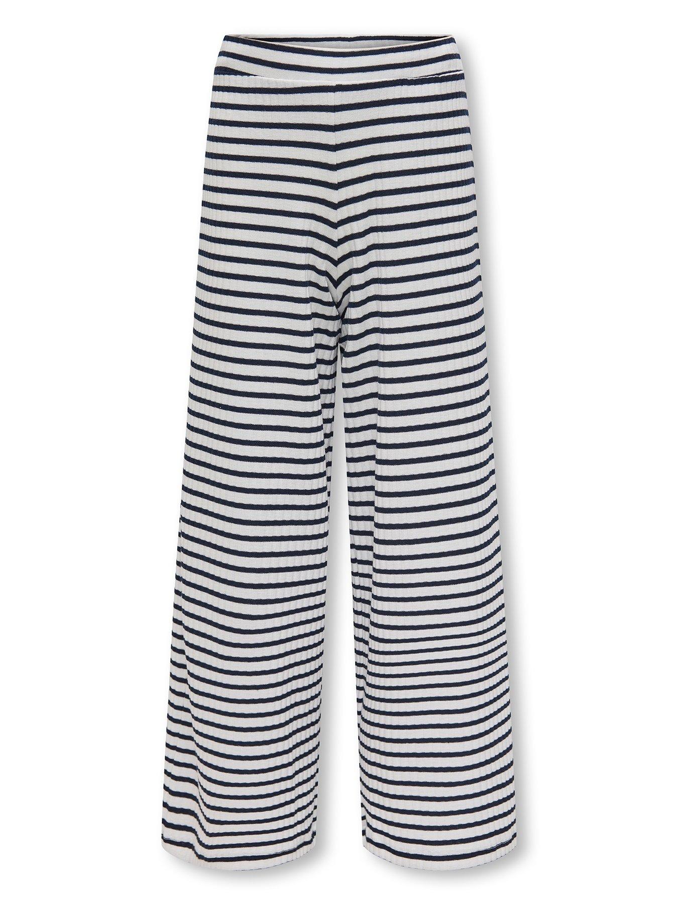 only-kids-girls-nella-striped-ribbed-trousers-navy