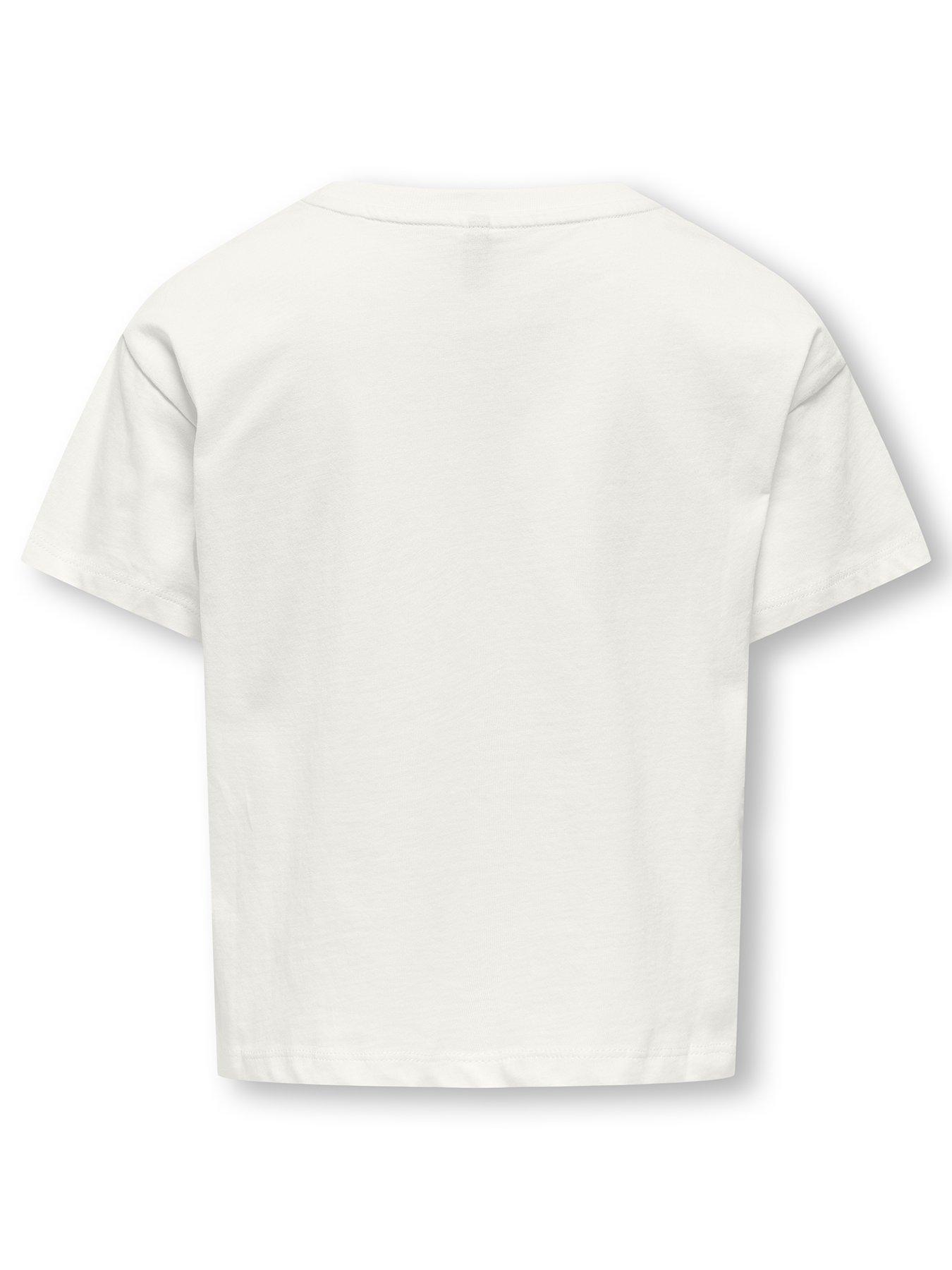  image of only-kids-girls-heart-print-short-sleeve-t-shirt-white
