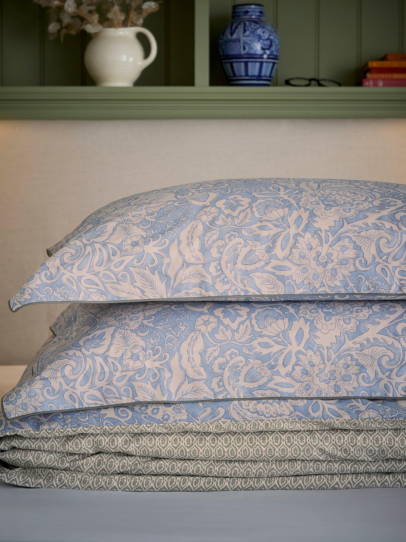  image of joules-balmoral-100-cotton-percale-blue-duvet-set