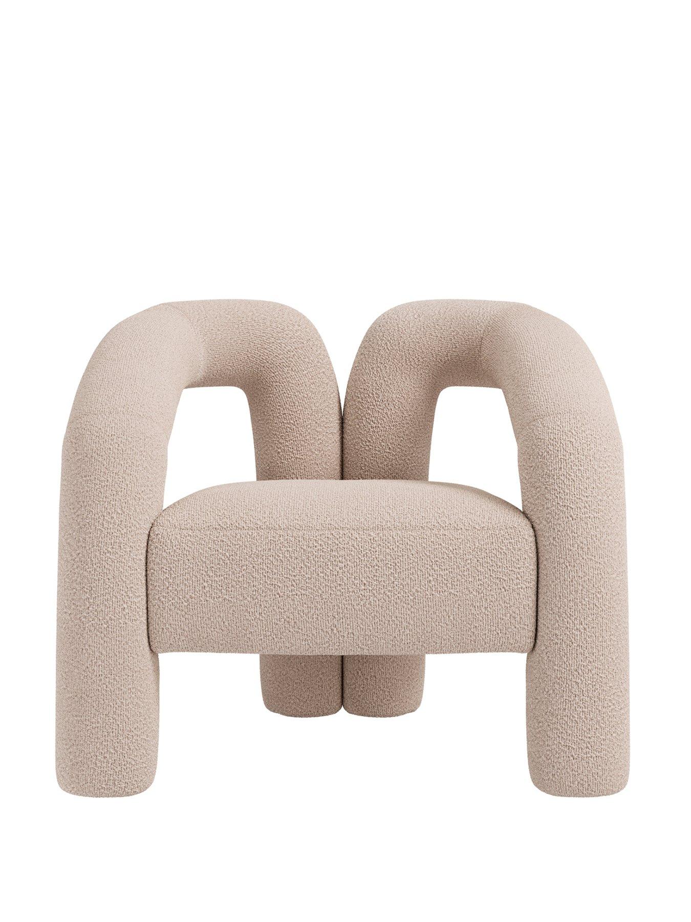 front image of lpd-home-freyja-buff-boucle-chair
