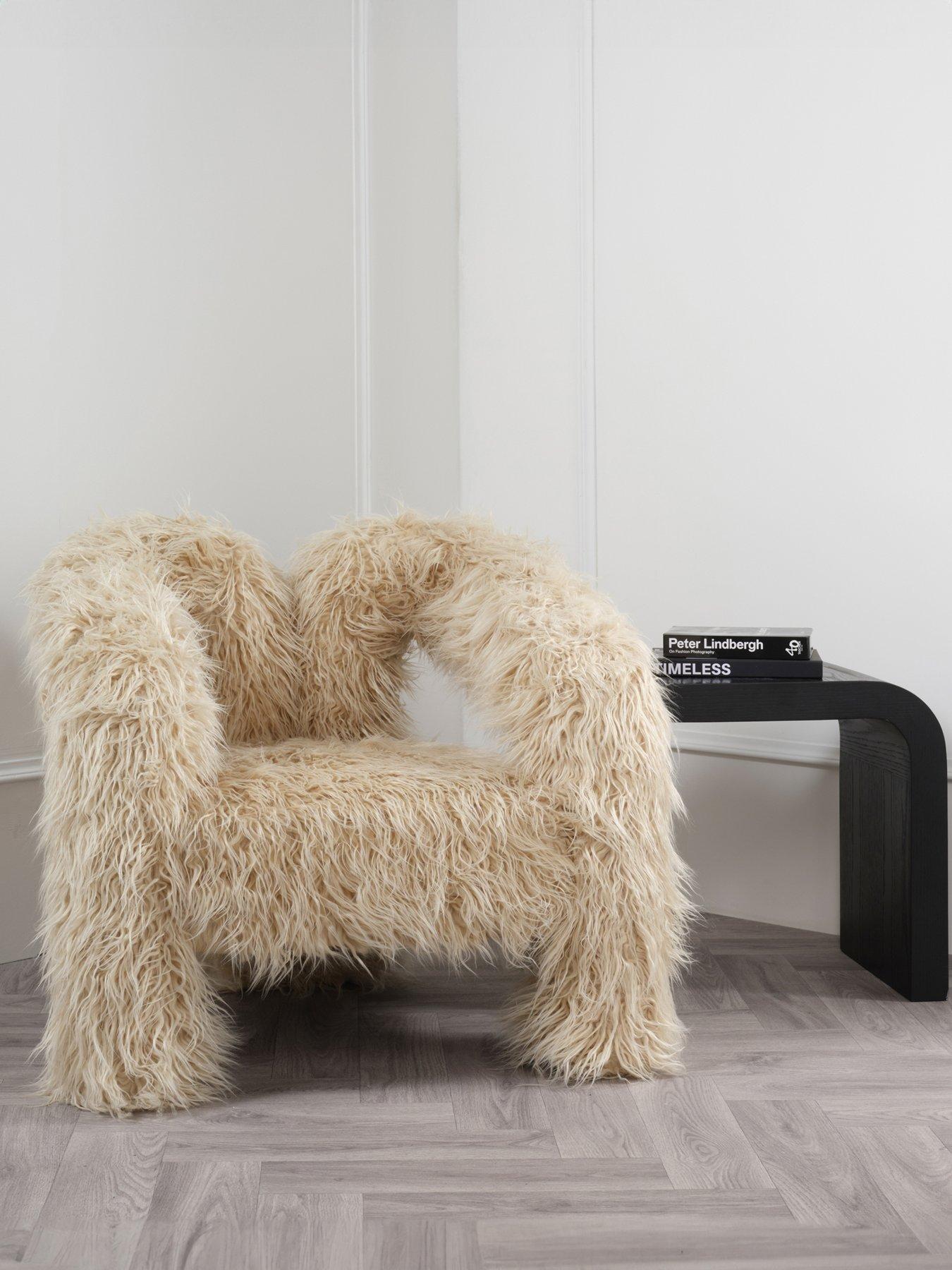 Image 1 of 5 of LPD Home Freyja&nbsp;Faux Fur Chair - Ivory