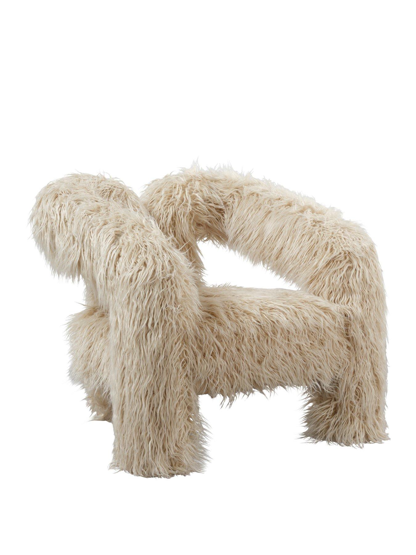 Image 3 of 5 of LPD Home Freyja&nbsp;Faux Fur Chair - Ivory