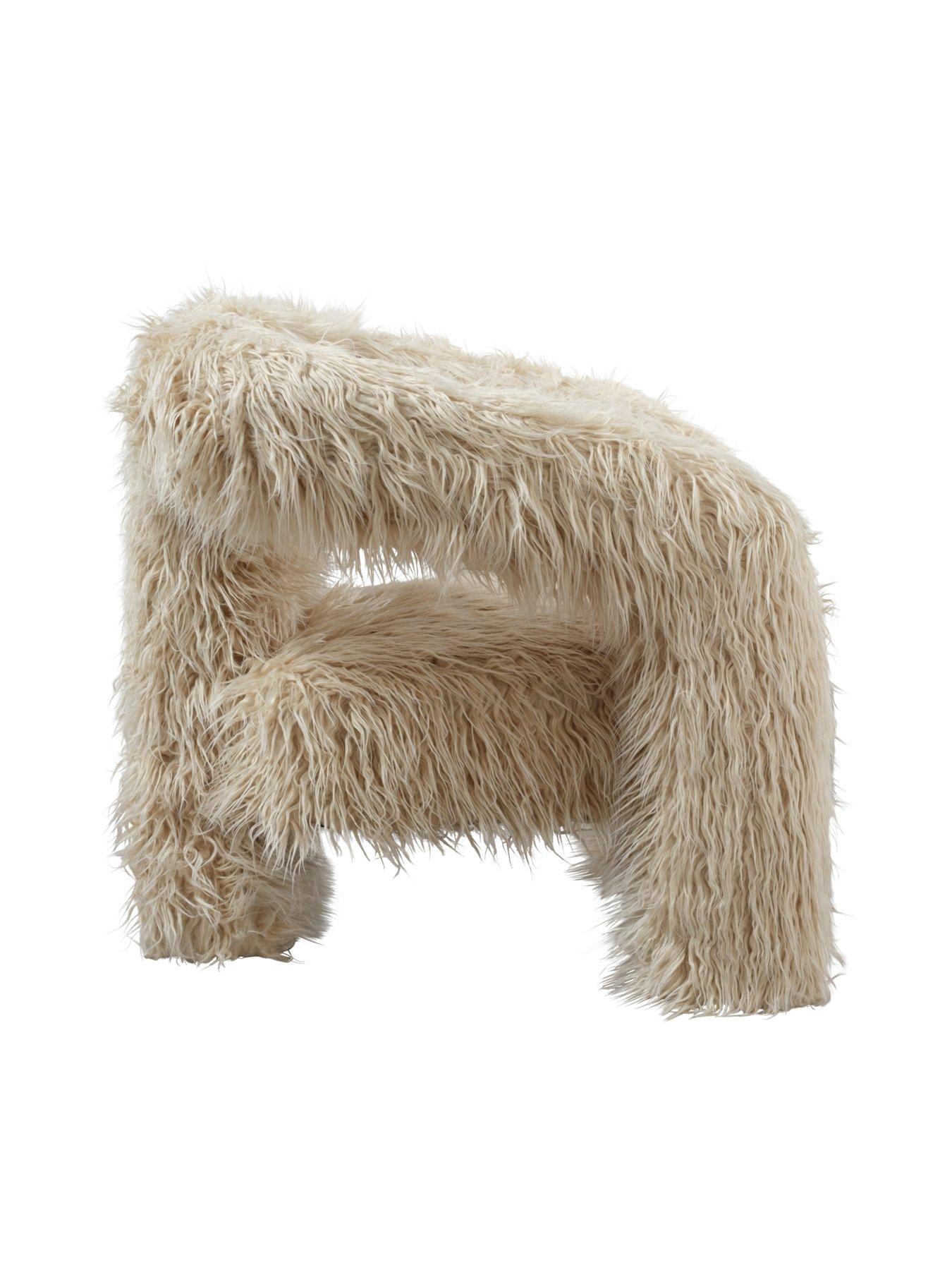 Image 4 of 5 of LPD Home Freyja&nbsp;Faux Fur Chair - Ivory