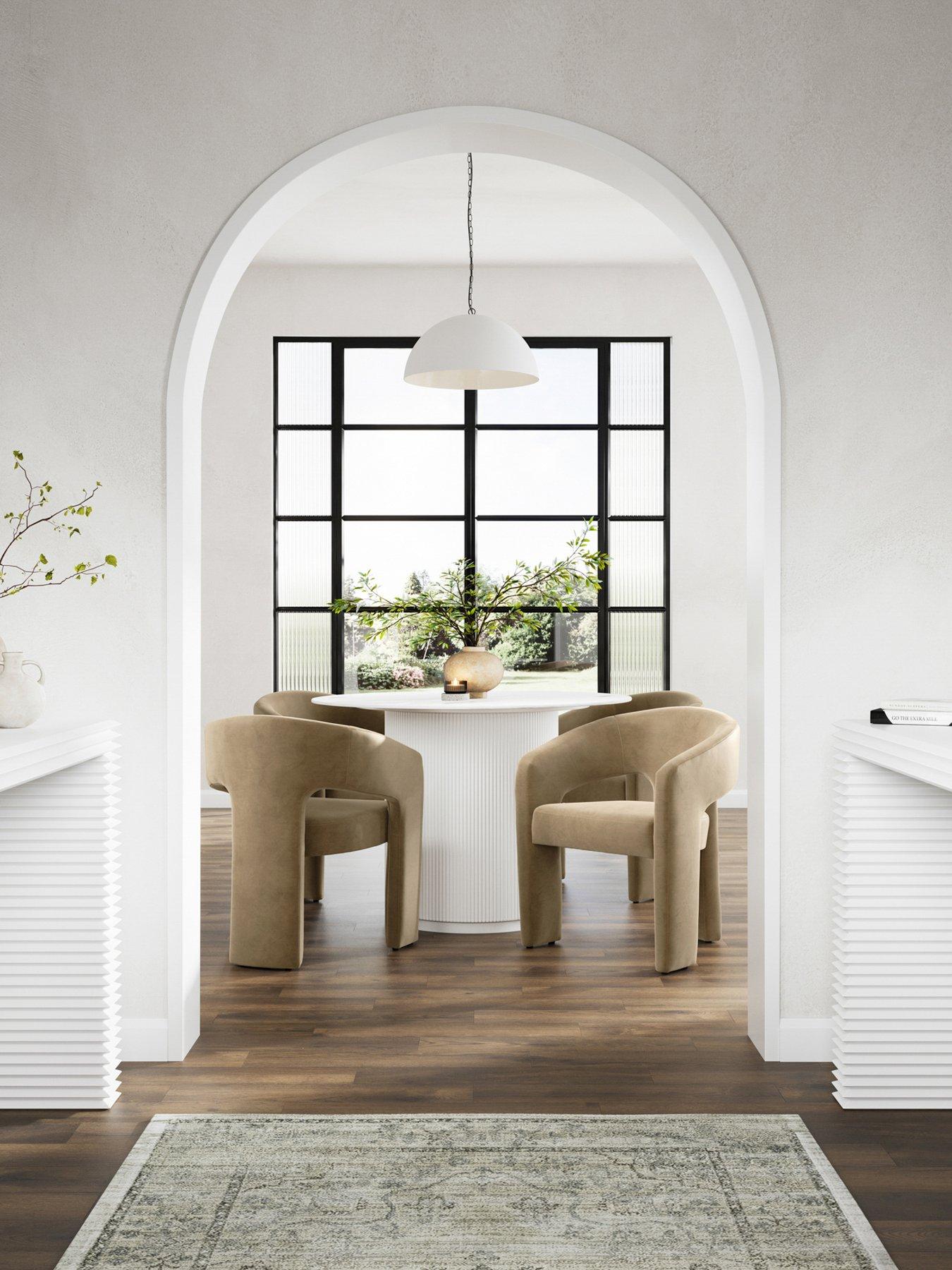 The Inside Edit Fuji Stone / White Dining Table
