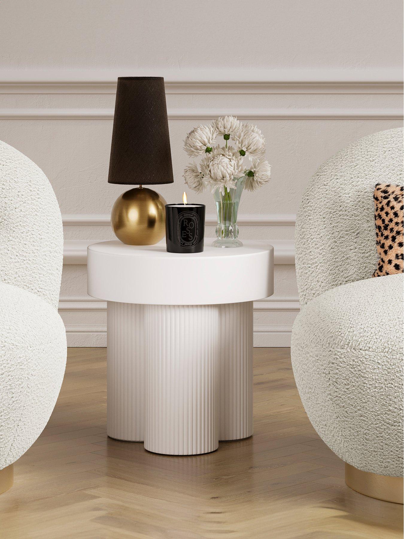  image of lpd-home-astrid-white-side-table