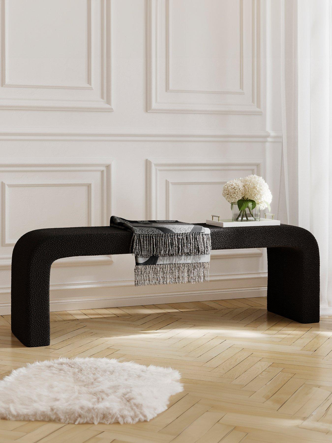 Image 1 of 4 of LPD Home Ren Black Boucle Bench