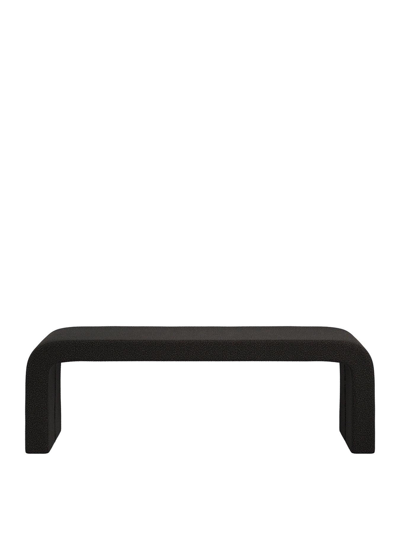 Image 2 of 4 of LPD Home Ren Black Boucle Bench