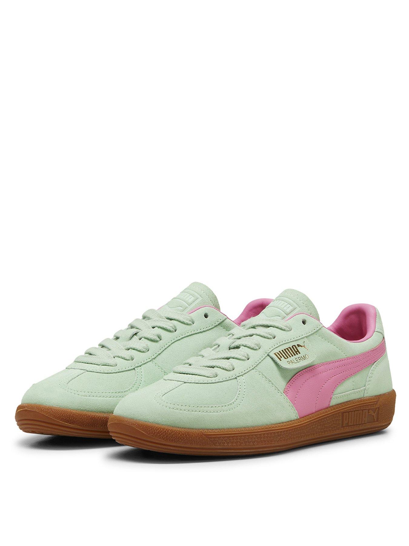  image of puma-womens-palermo-trainers-greenpink