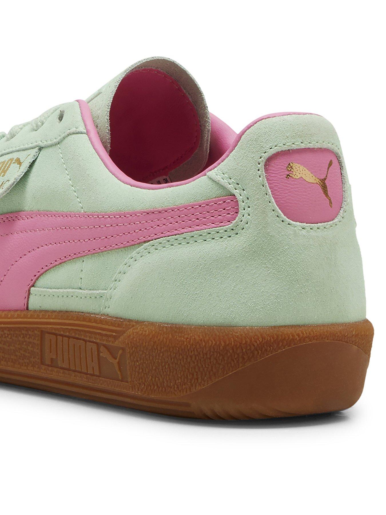  image of puma-womens-palermo-trainers-greenpink
