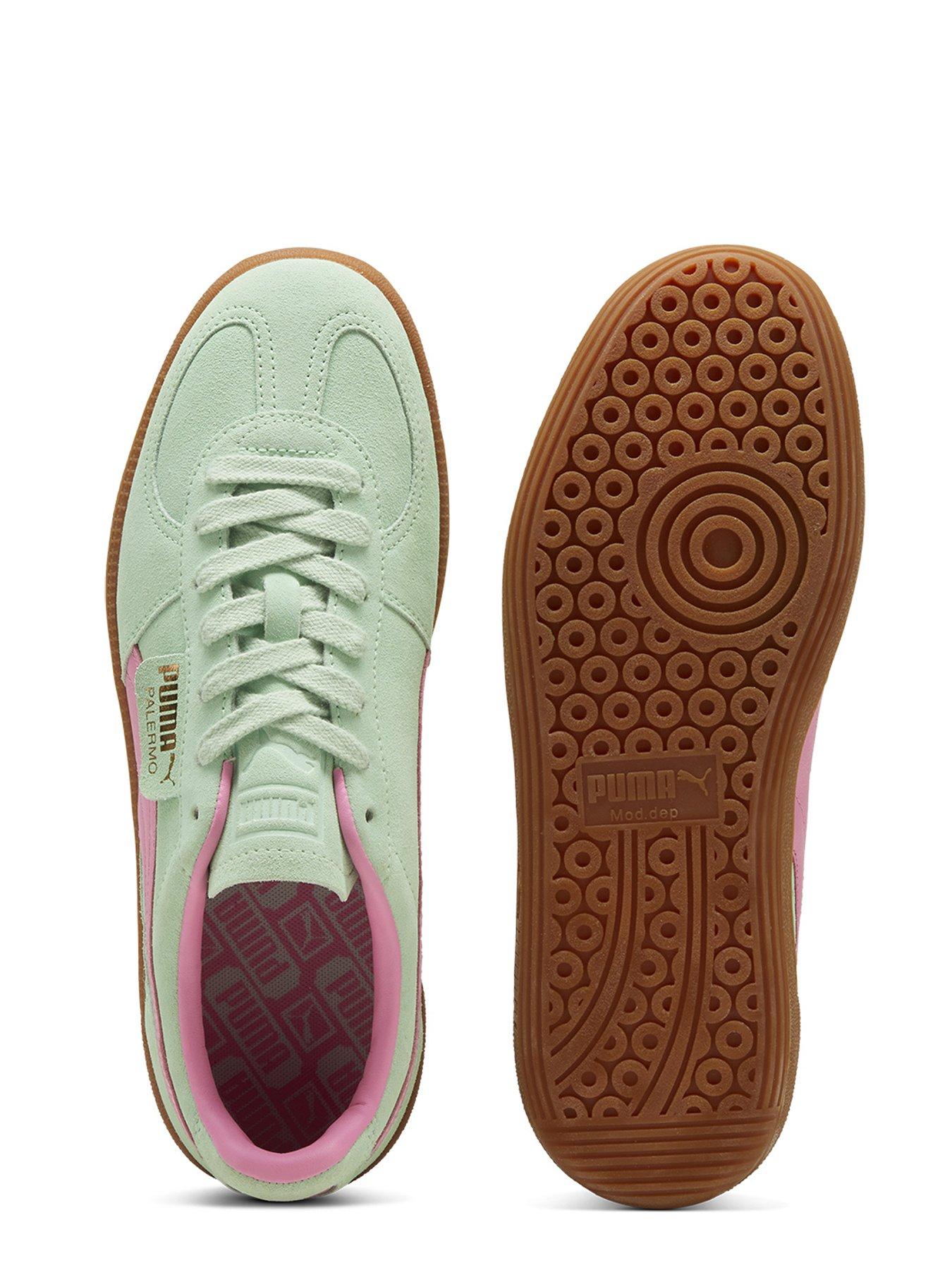  image of puma-womens-palermo-trainers-greenpink