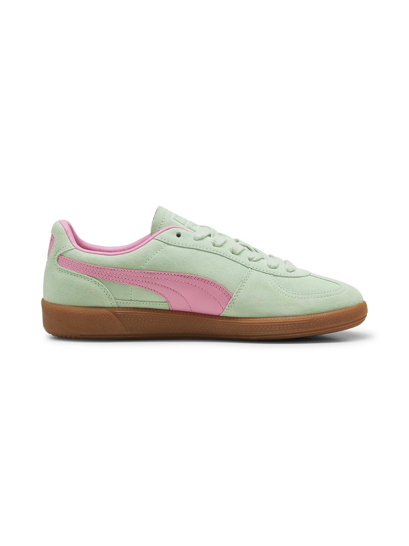  image of puma-womens-palermo-trainers-greenpink