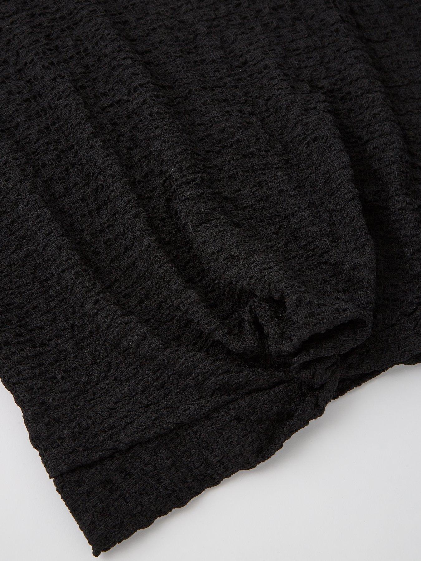  image of v-by-very-girls-textured-top-and-trouser-set-black