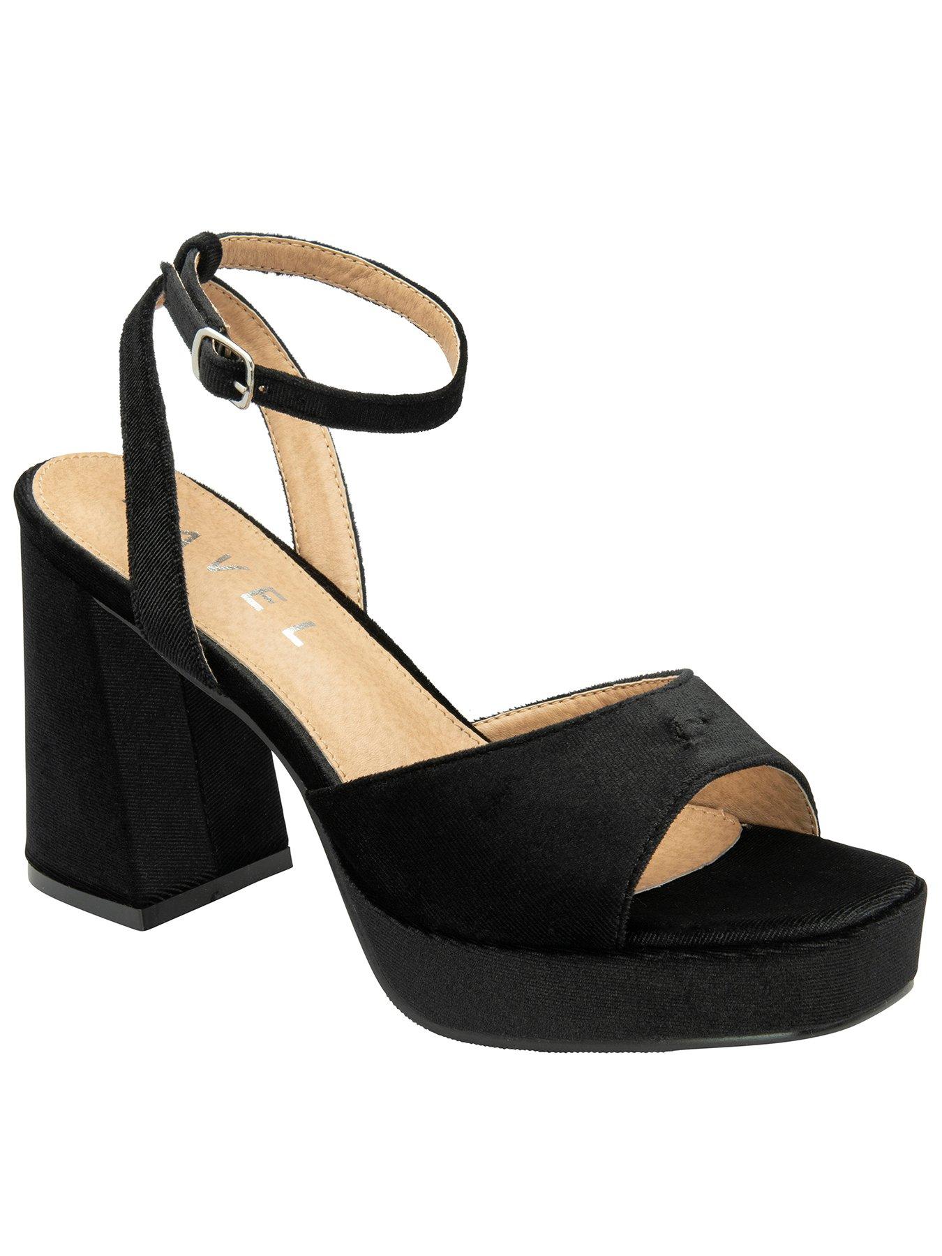 undefined Surina Velvet Platform Heels - Black