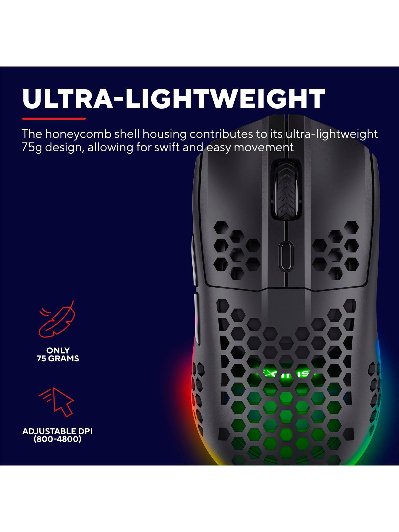 Image 4 of 7 of Trust GXT929 Helox Ultra-Lightweight Wireless RGB Black Gaming Mouse for PC, Laptop