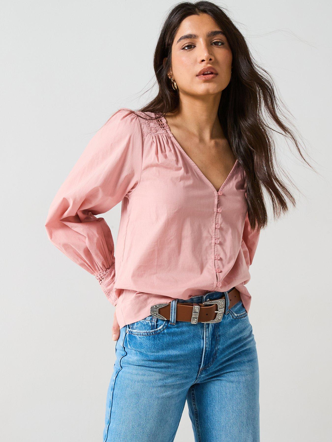 v-by-very-lace-yoke-blouson-blouse-pink