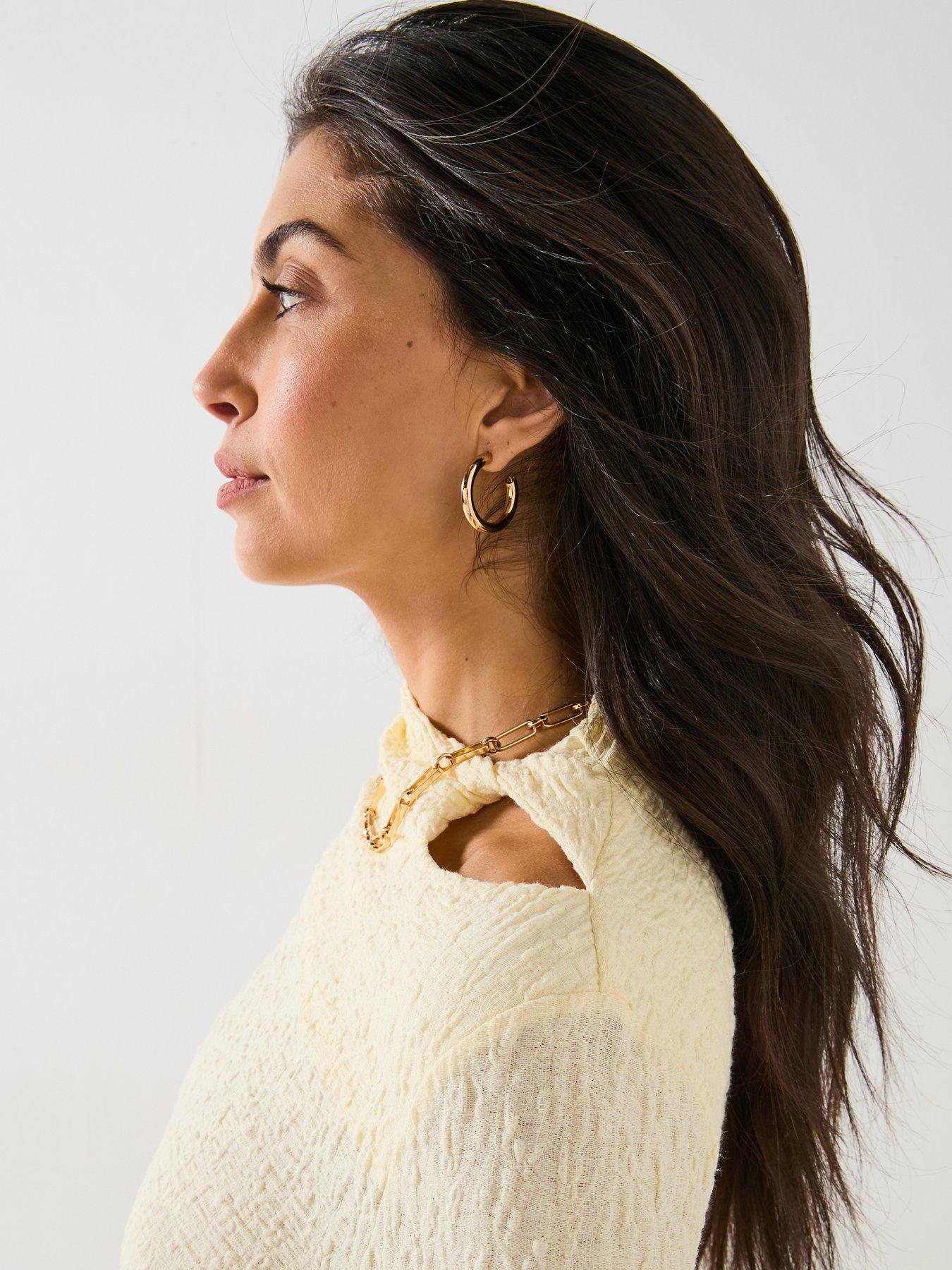  image of v-by-very-textured-cut-out-bodycon-dress-yellow
