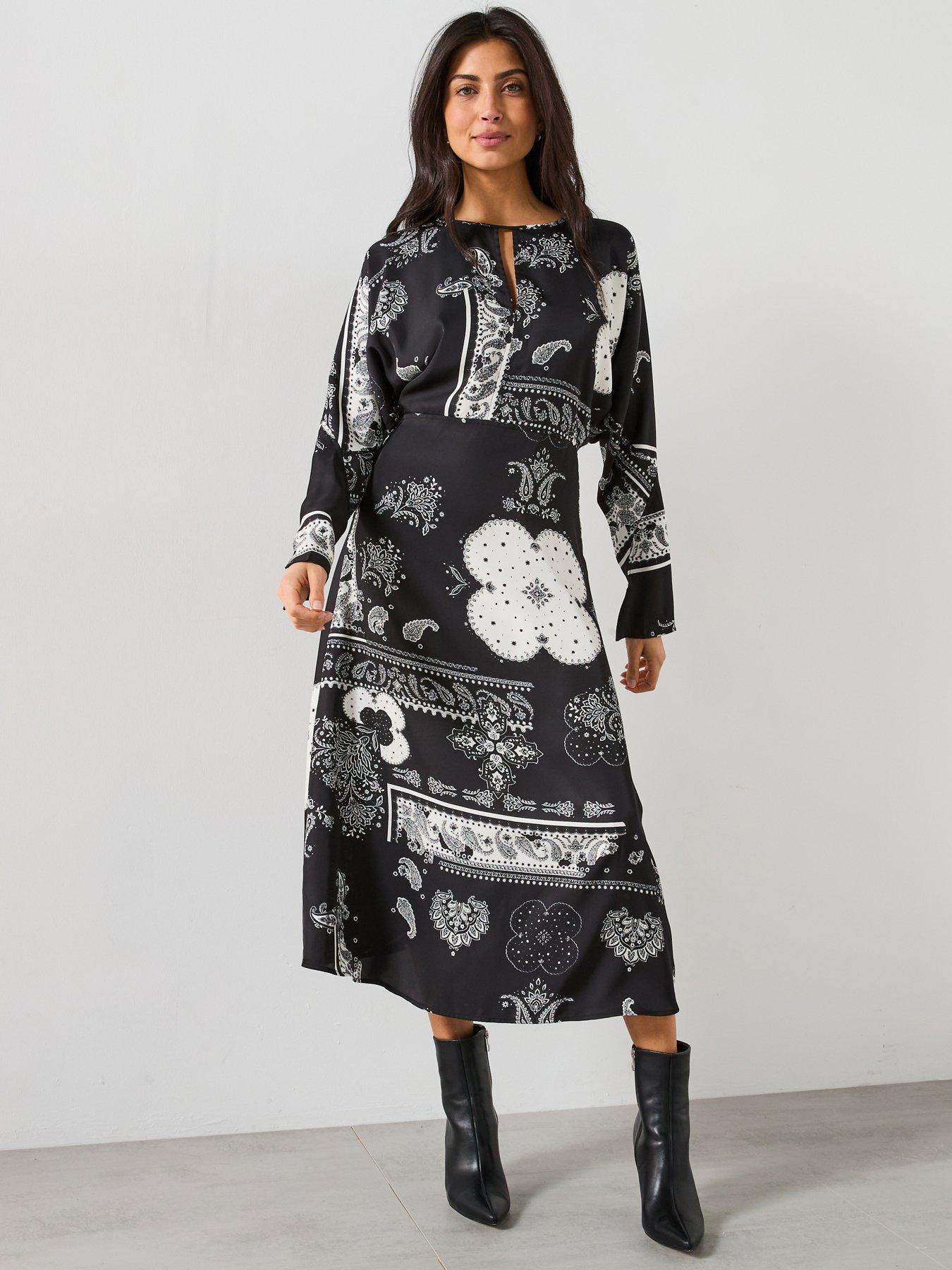 undefined Paisley Batwing Midaxi Dress - Print