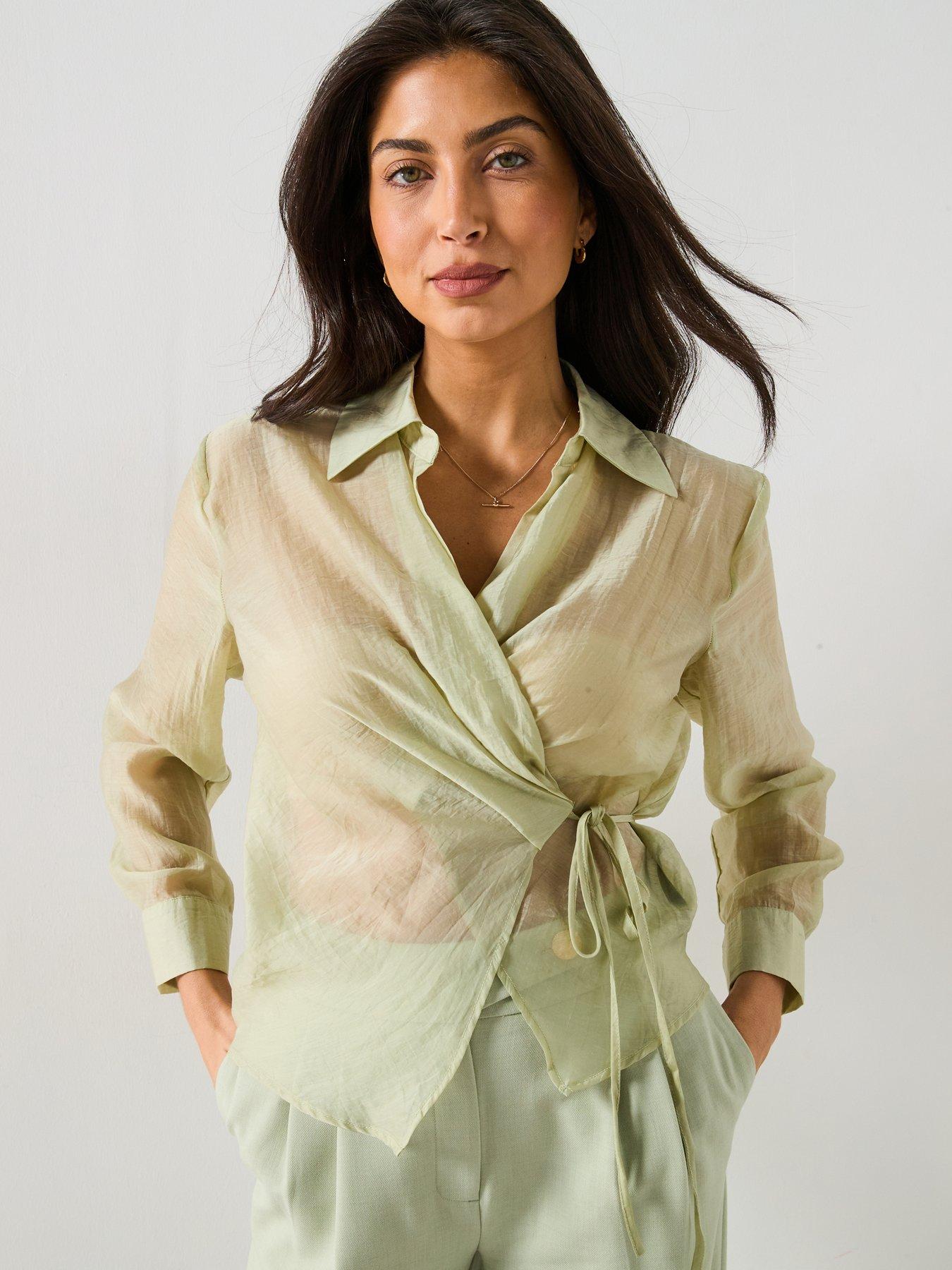 v-by-very-tie-side-sheer-shirt-green