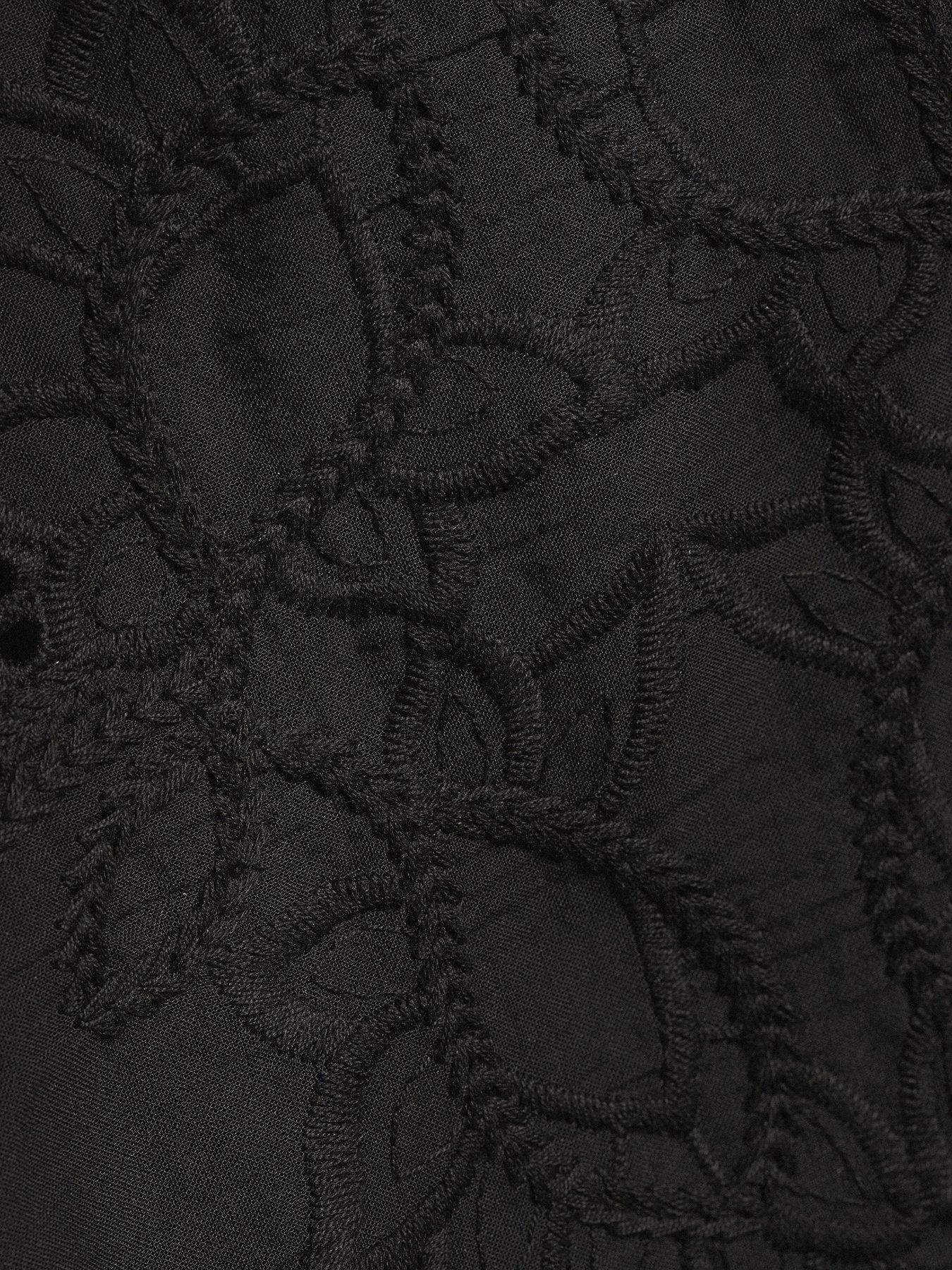  image of v-by-very-premium-guipure-lace-blouse-black