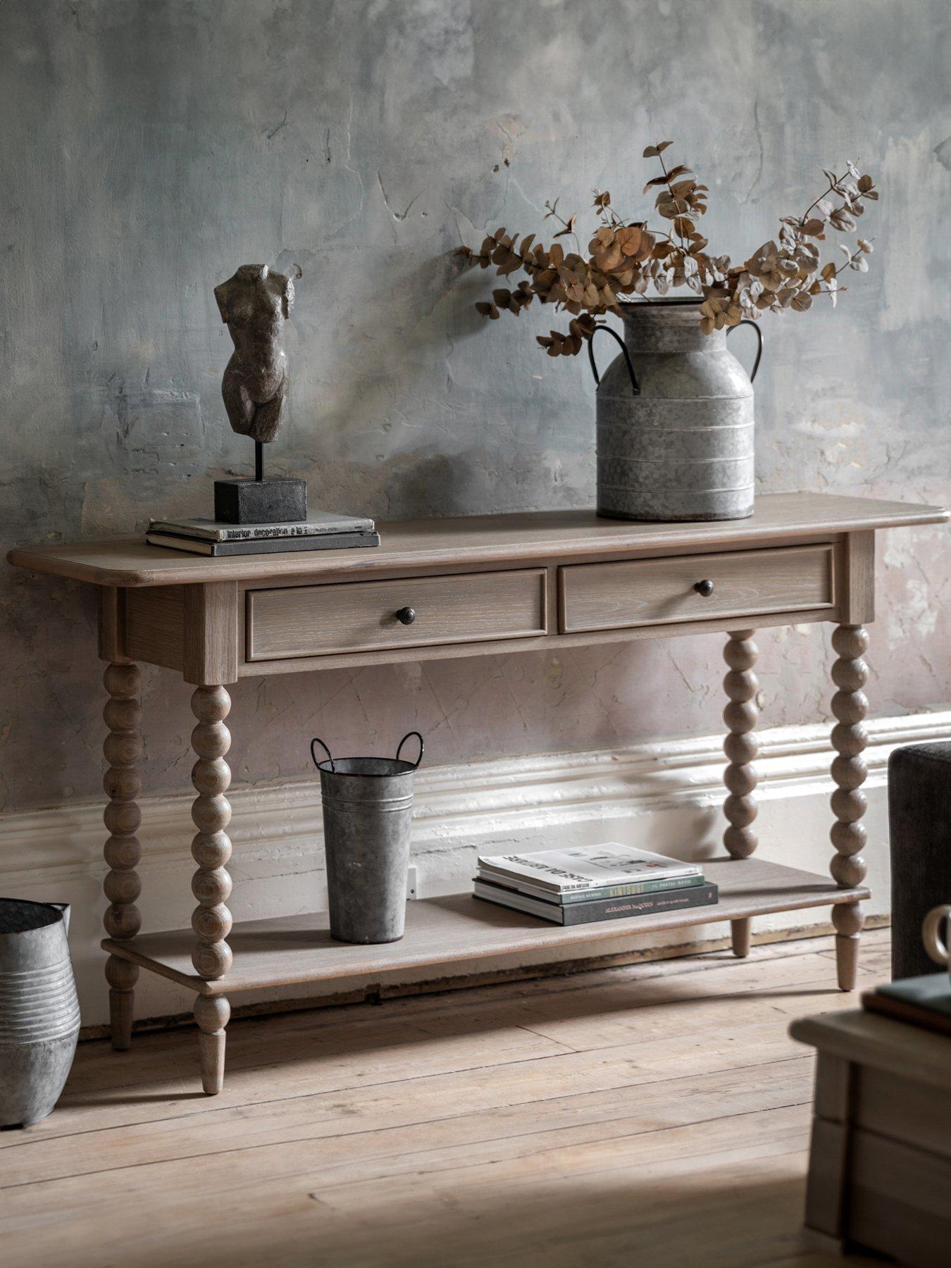 front image of gallery-piave-2-drawer-console-table