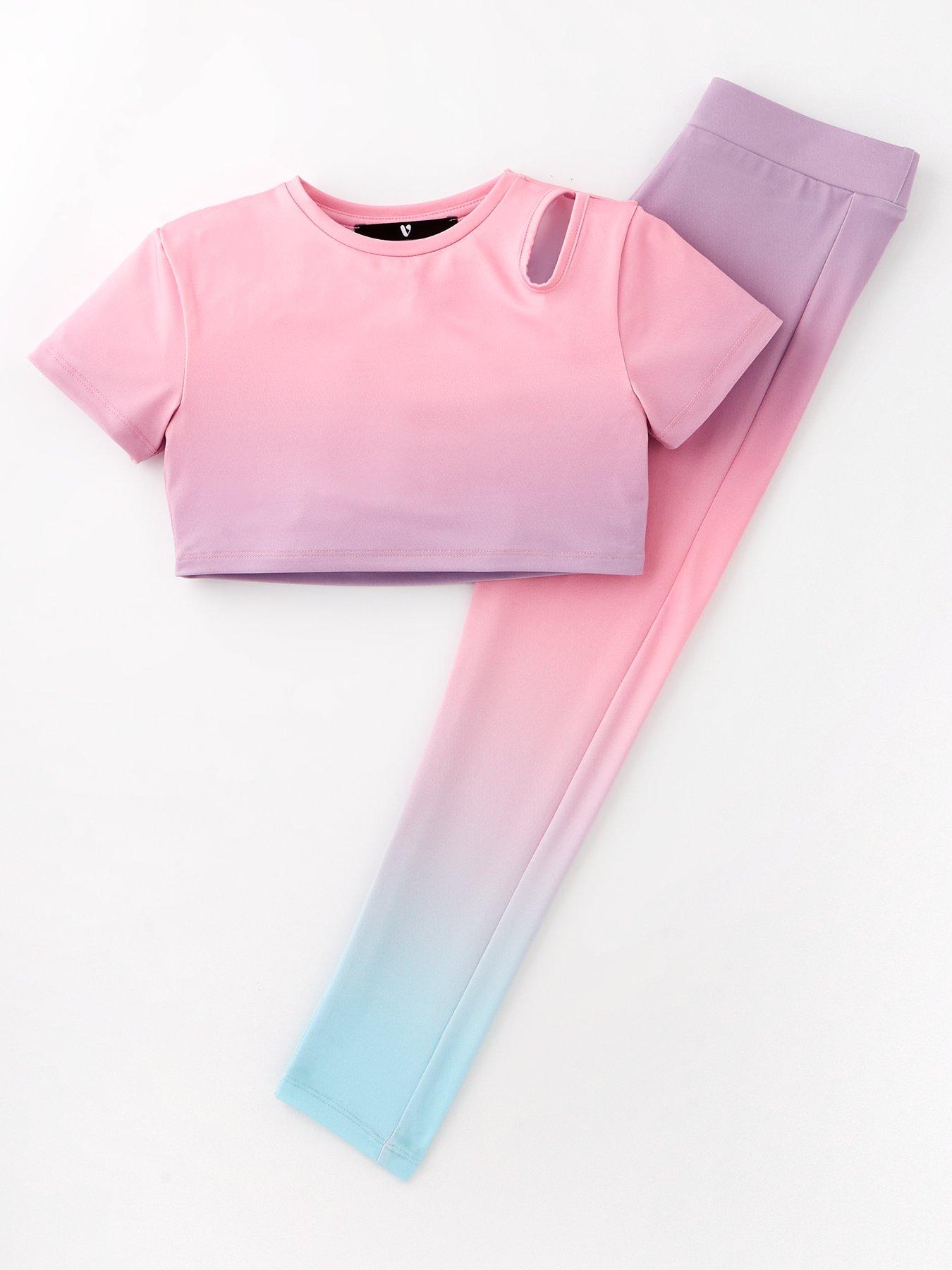  image of v-by-very-girls-active-cut-out-ombre-set-multi