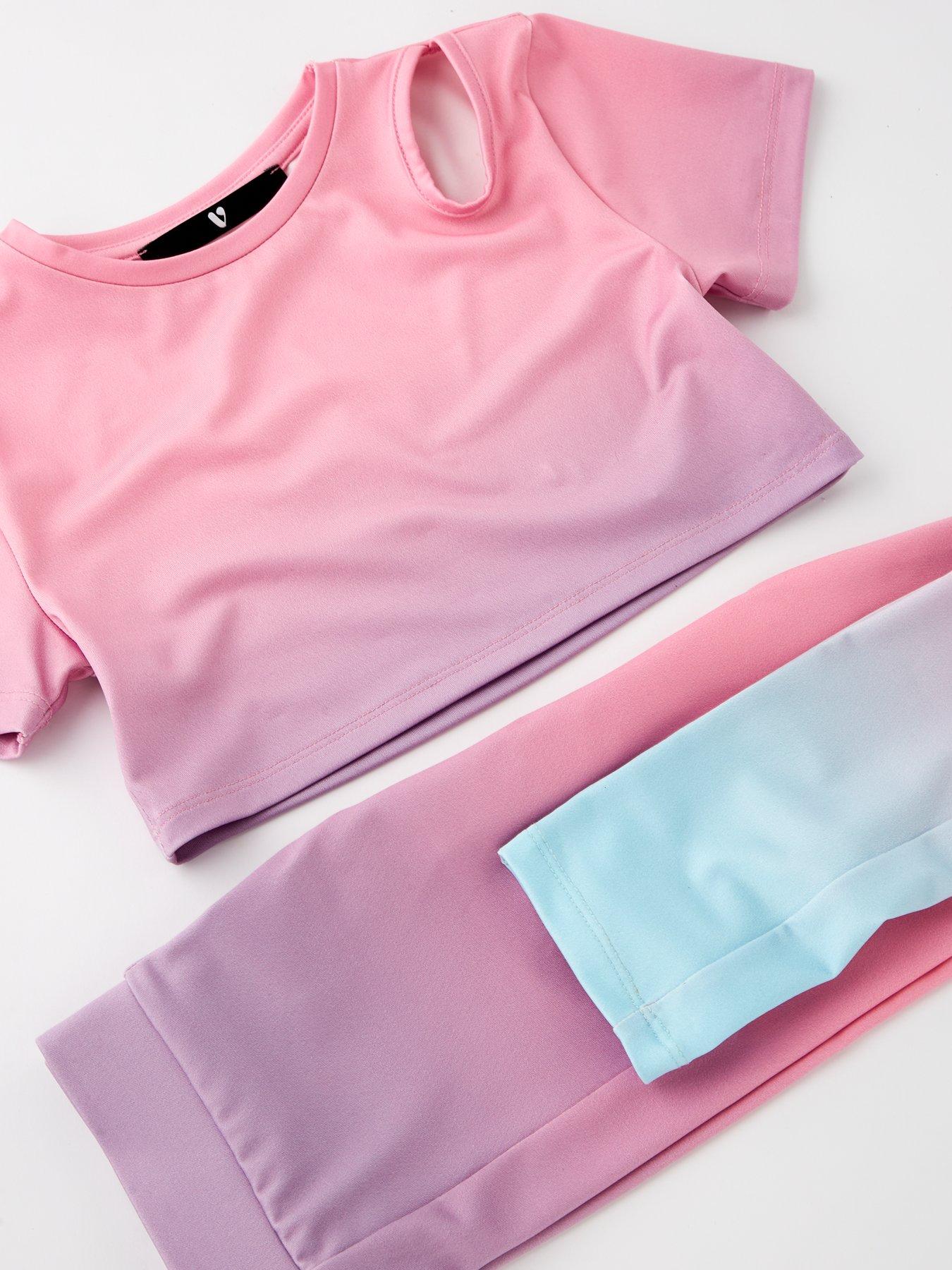  image of v-by-very-girls-active-cut-out-ombre-set-multi