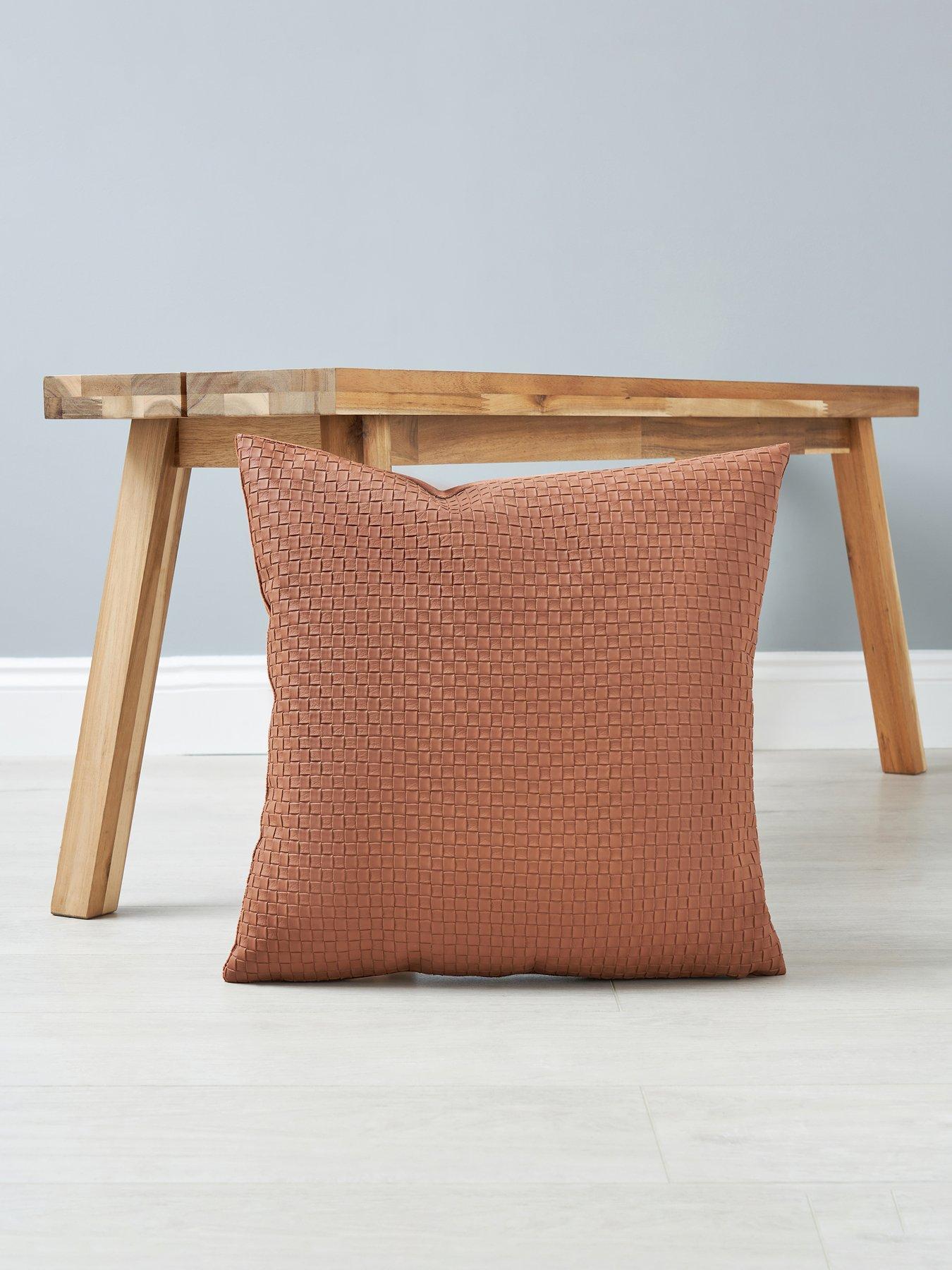  image of very-home-weave-faux-leather-cushion